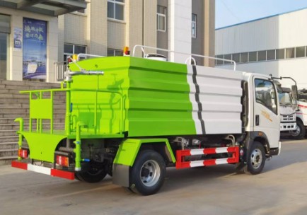 重汽豪沃7方藍牌灑水車_濰柴145馬力_萬里揚8檔高低檔變速箱3